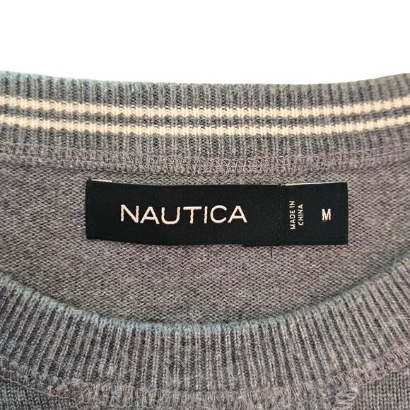 Nautica Men's Sweater Pullover Long Sleeve Light Blue Medium - Picture 3 of 6